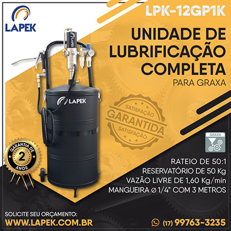 Unidade de lubrificação completa Lapek LPK-12GP1K para uso com graxa