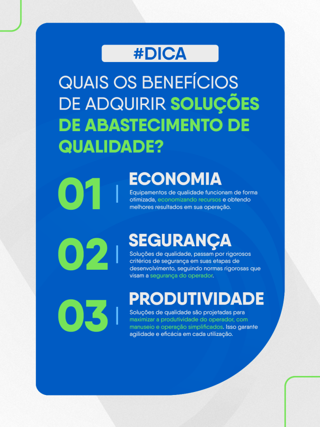 Quais os benefícios de adquirir soluções de abastecimento de qualidade?